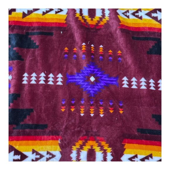 U Trendz Soft Knit Sherpa Throw Silk Touch Blanket Cozy Southwestern Design READ - Picture 2 of 7